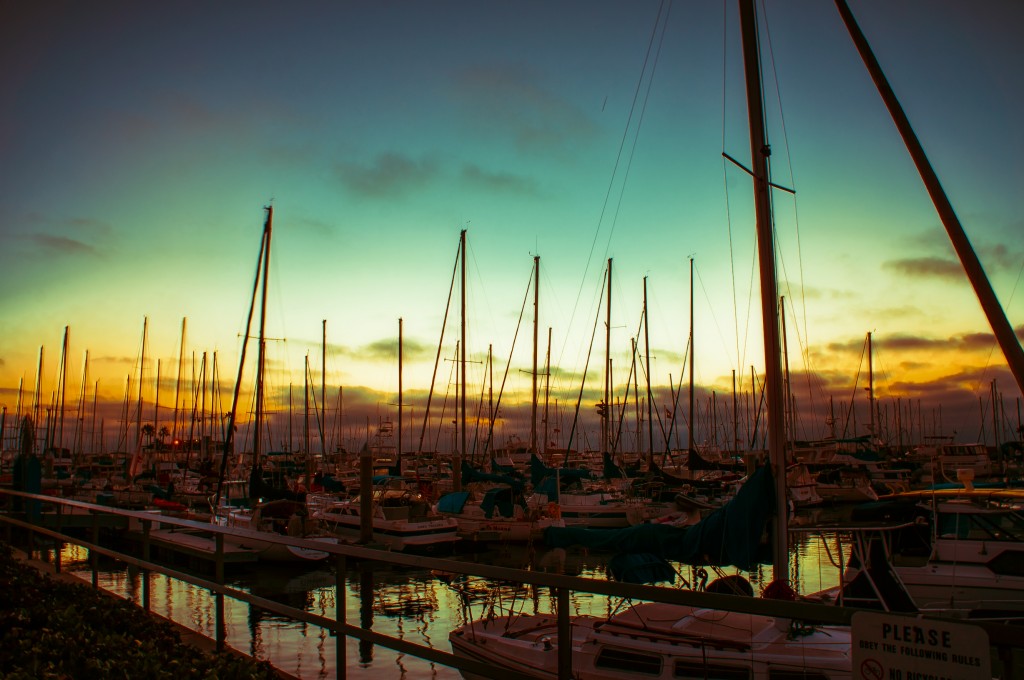 marina at dusk