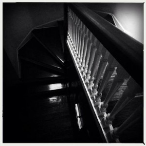 down the staircase